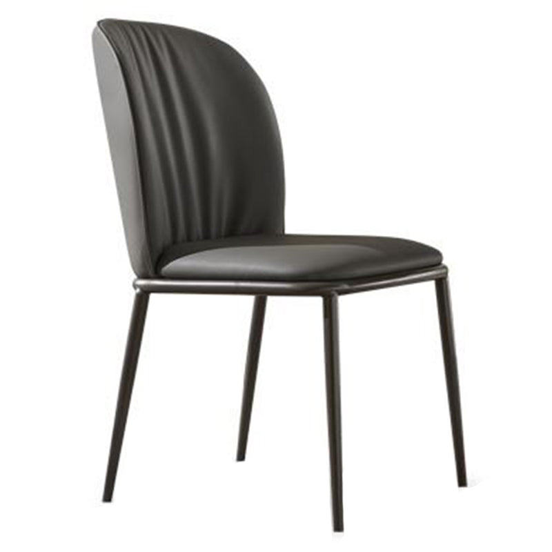 Contemporary Dining Chair Armless Dining Chairs with Metal Legs for Kitchen