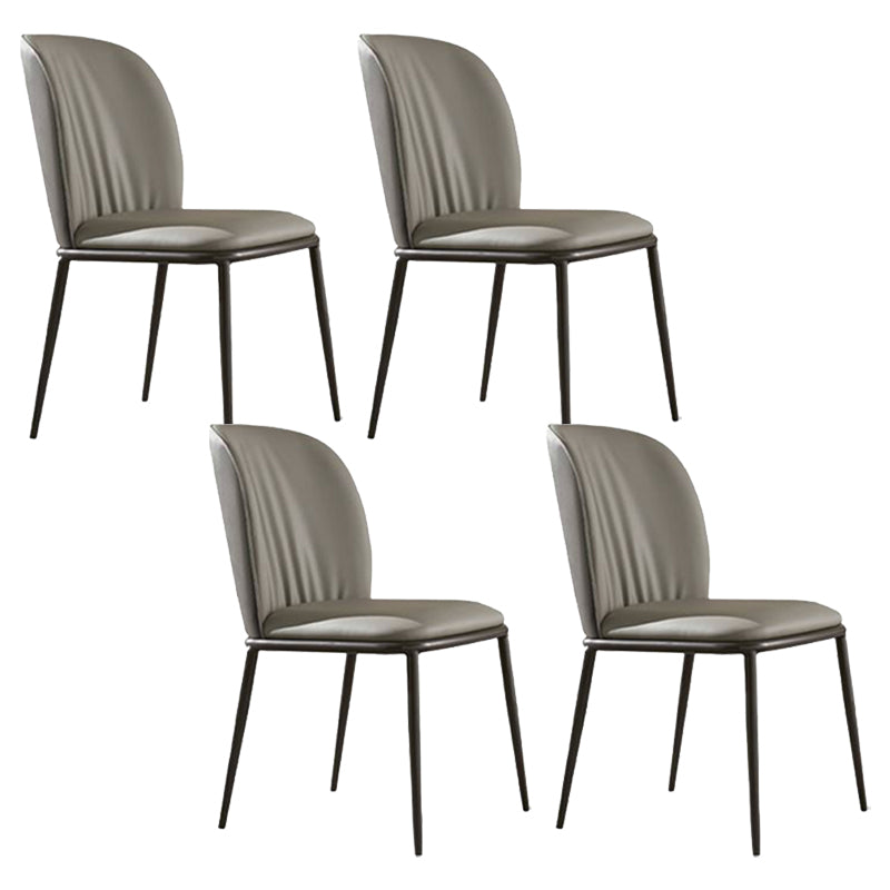 Contemporary Dining Chair Armless Dining Chairs with Metal Legs for Kitchen