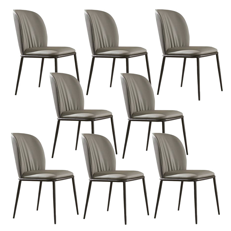 Contemporary Dining Chair Armless Dining Chairs with Metal Legs for Kitchen