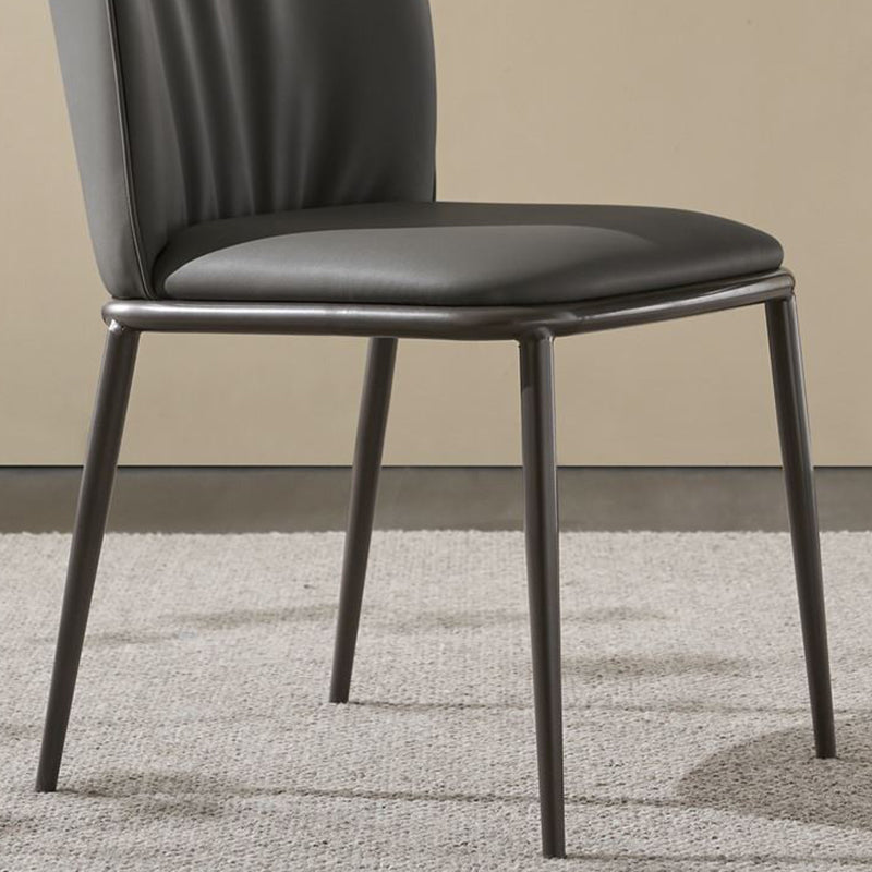 Contemporary Dining Chair Armless Dining Chairs with Metal Legs for Kitchen