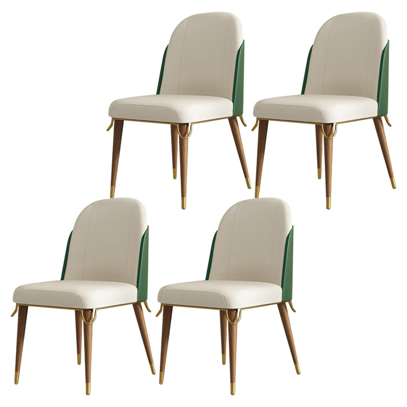 Contemporary Parsons Dining Chairs Faux Leather Armless Dining Chairs for Home