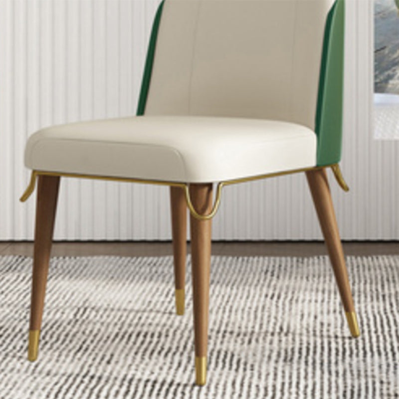 Contemporary Parsons Dining Chairs Faux Leather Armless Dining Chairs for Home