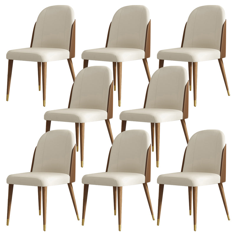 Contemporary Parsons Dining Chairs Faux Leather Armless Dining Chairs for Home