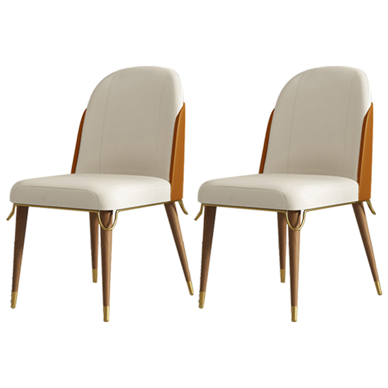 Contemporary Parsons Dining Chairs Faux Leather Armless Dining Chairs for Home