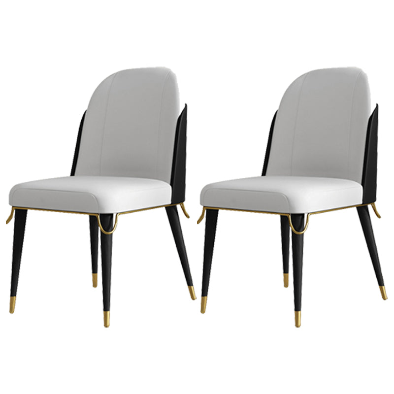 Contemporary Parsons Dining Chairs Faux Leather Armless Dining Chairs for Home