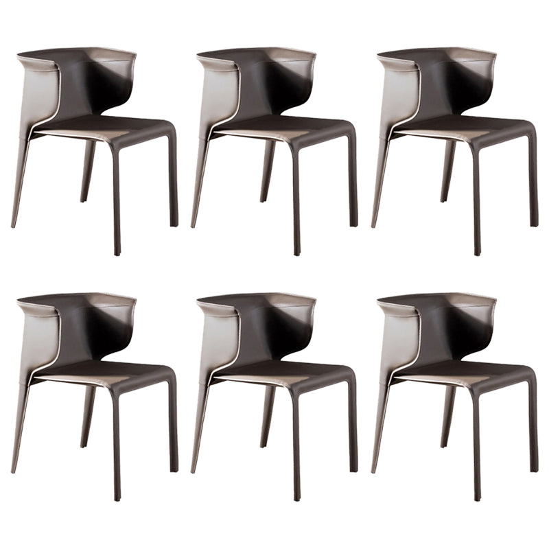 Faux Leather Dining Chair Modern Upholstered Chair with Metal Legs