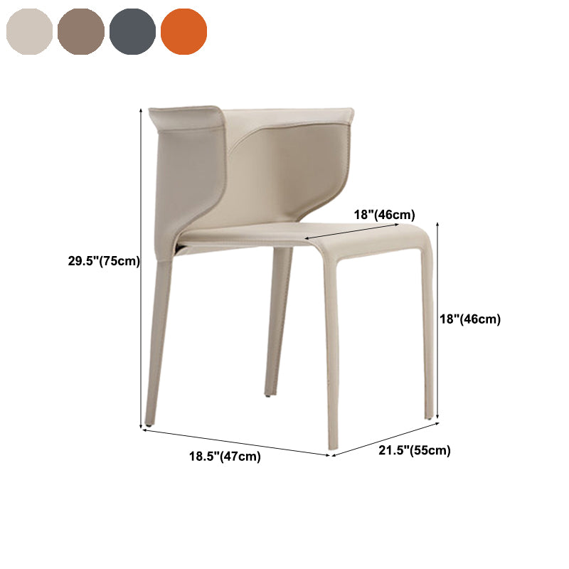 Faux Leather Dining Chair Modern Upholstered Chair with Metal Legs