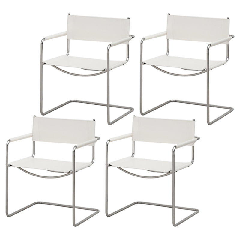 Contemporary Style Dining Arm Chair Metal Open Back Dining Chair