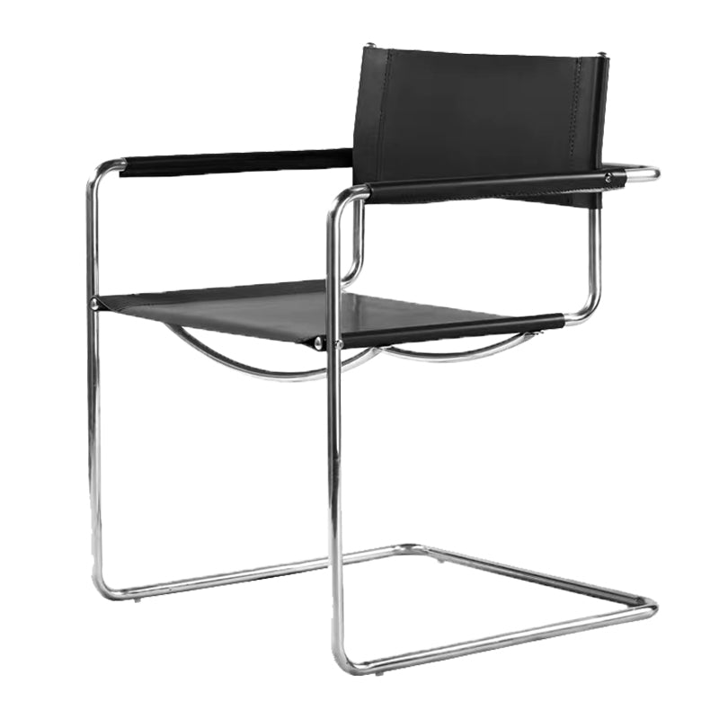 Contemporary Style Dining Arm Chair Metal Open Back Dining Chair