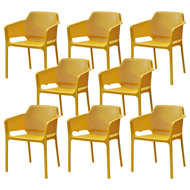 Modern Style Dining Chair Arm Dining Chair with Plastic Legs for Kitchen