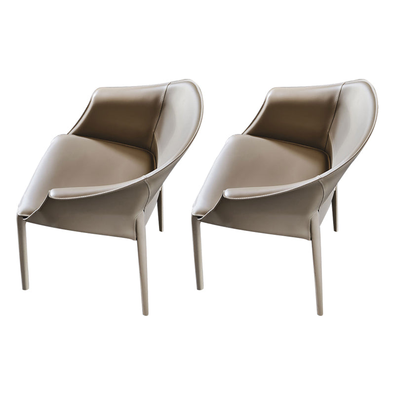Modern Upholstered Dining Chair Faux Leather Arm Chair for Home