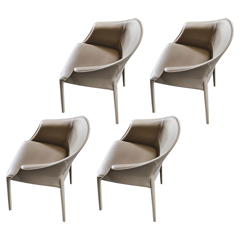 Modern Upholstered Dining Chair Faux Leather Arm Chair for Home