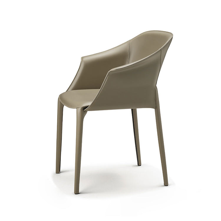 Modern Upholstered Dining Chair Faux Leather Arm Chair for Home