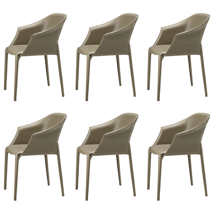 Modern Upholstered Dining Chair Faux Leather Arm Chair for Home