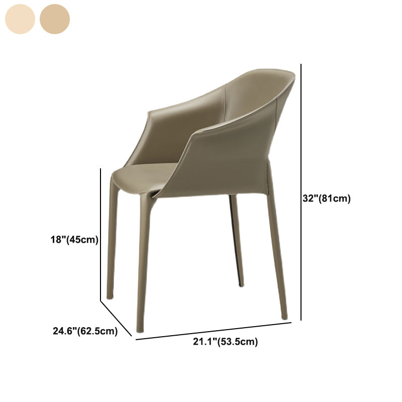 Modern Upholstered Dining Chair Faux Leather Arm Chair for Home