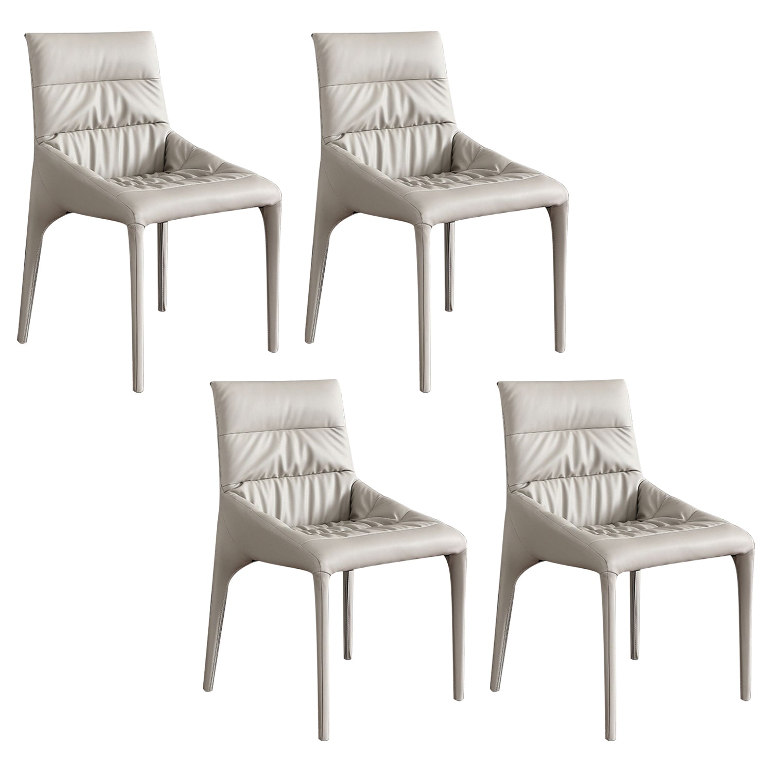 Faux Leather Chair Upholstered Armless Dining Chairs for Home