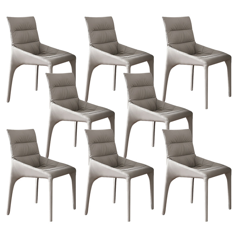 Faux Leather Chair Upholstered Armless Dining Chairs for Home