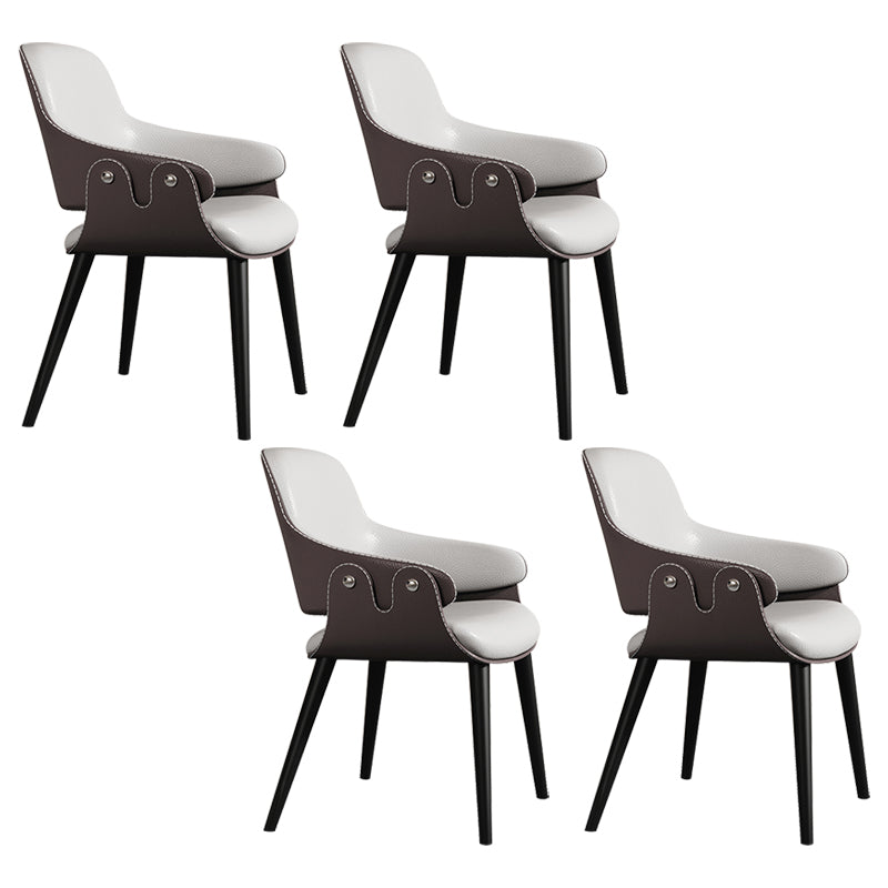 Contemporary Style Dining Chair Arm Dining Chair with Metal Legs for Kitchen