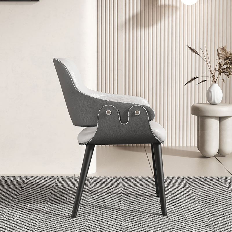 Contemporary Style Dining Chair Arm Dining Chair with Metal Legs for Kitchen