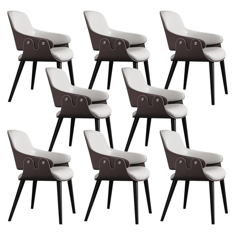 Contemporary Style Dining Chair Arm Dining Chair with Metal Legs for Kitchen