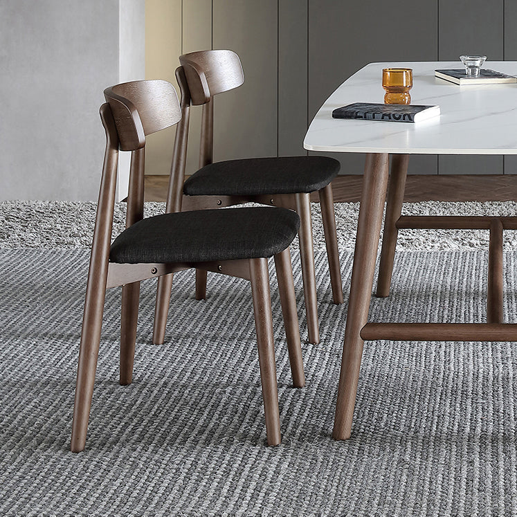 Contemporary Style Dining Chair Armless Dining Chair with Wooden Legs for Kitchen
