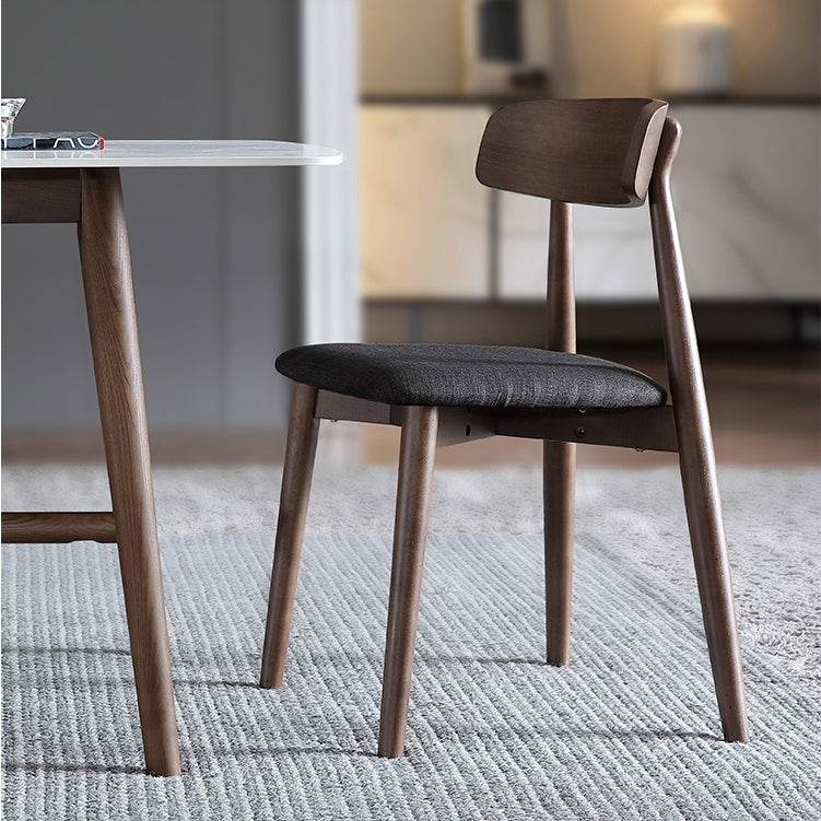 Contemporary Style Dining Chair Armless Dining Chair with Wooden Legs for Kitchen