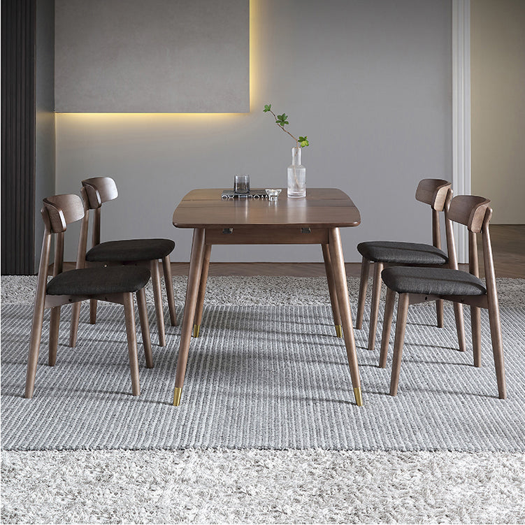 Contemporary Style Dining Chair Armless Dining Chair with Wooden Legs for Kitchen