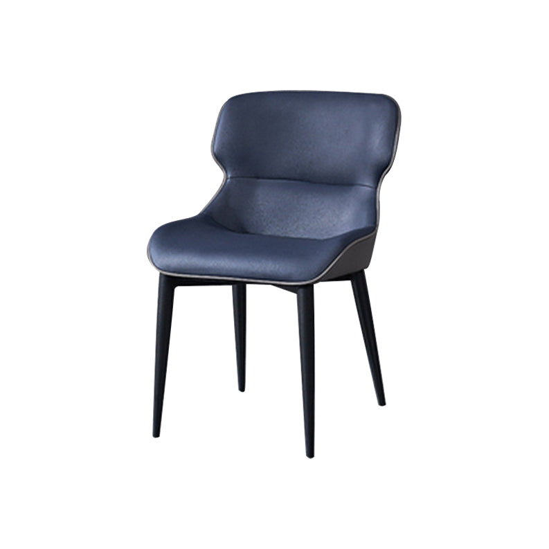 Modern Dining Room Chair Faux Leather and Metal Side Chair for Home