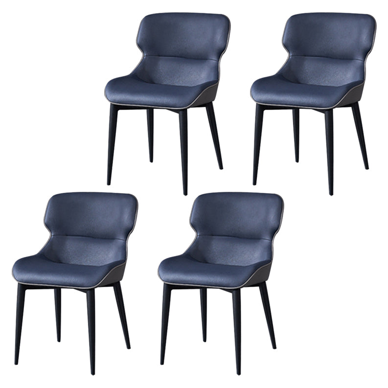Modern Dining Room Chair Faux Leather and Metal Side Chair for Home