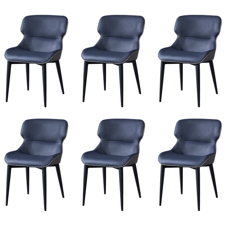 Modern Dining Room Chair Faux Leather and Metal Side Chair for Home