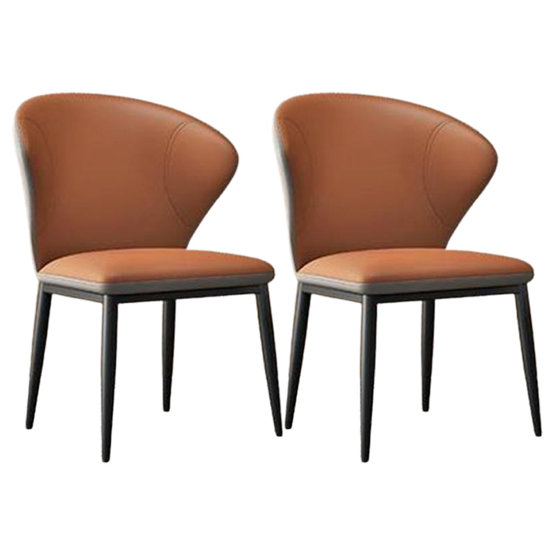 Contemporary Dining Chairs Armless Dining Chairs with Metal Legs for Kitchen