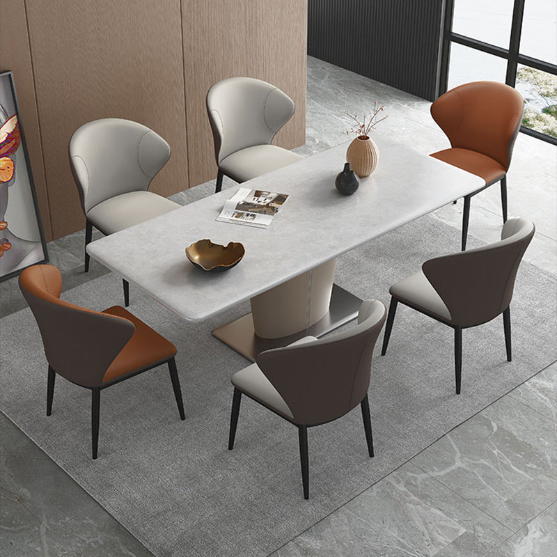 Contemporary Dining Chairs Armless Dining Chairs with Metal Legs for Kitchen