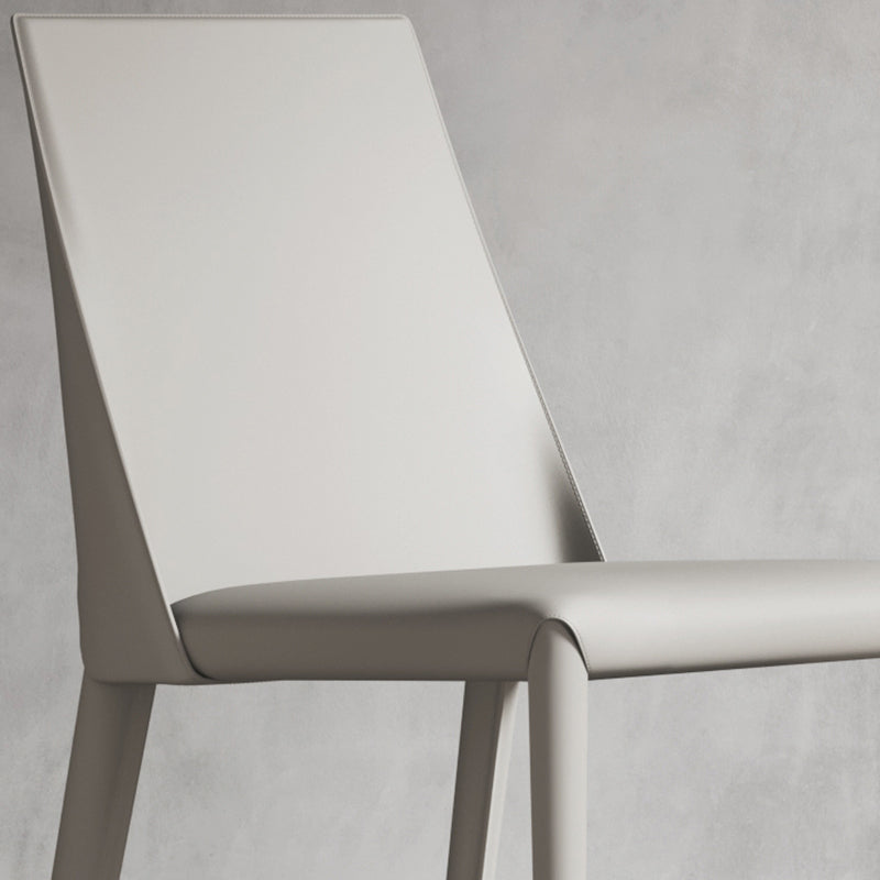 Matte Finish Modern Indoor Chair Faux Leather Solid Back Dining Chair