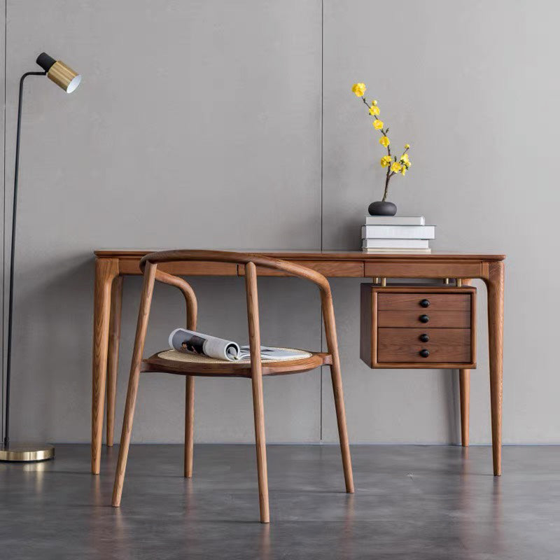 Open Back Dining Arm Chair Solid Wood Dining Room Chair for Home