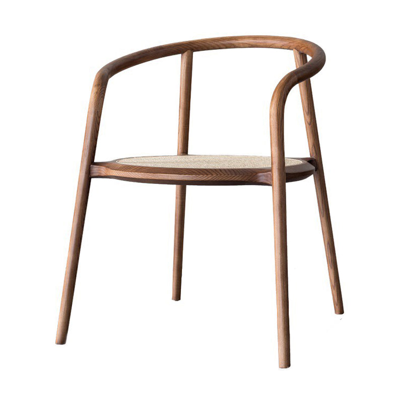 Open Back Dining Arm Chair Solid Wood Dining Room Chair for Home