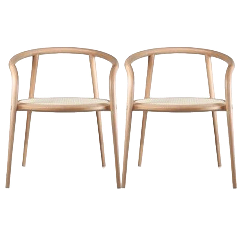 Open Back Dining Arm Chair Solid Wood Dining Room Chair for Home