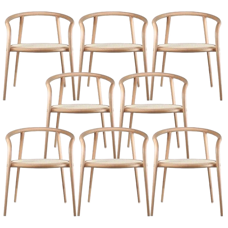 Open Back Dining Arm Chair Solid Wood Dining Room Chair for Home