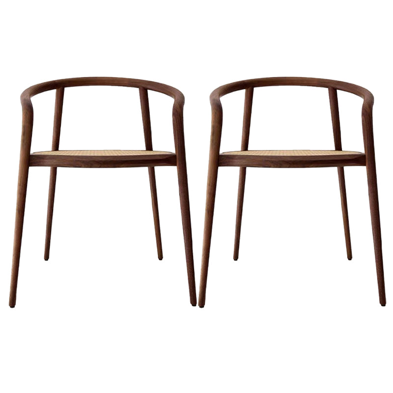 Open Back Dining Arm Chair Solid Wood Dining Room Chair for Home