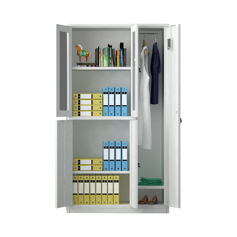 Metal Contemporary Indoor Cabinet Grey Hinged Door Storage Cabinet