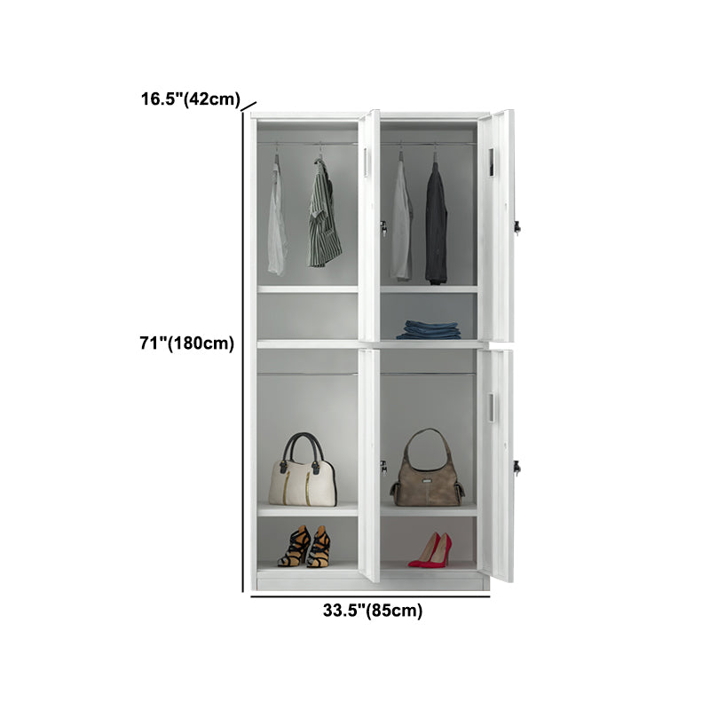 Metal Contemporary Indoor Cabinet Grey Hinged Door Storage Cabinet