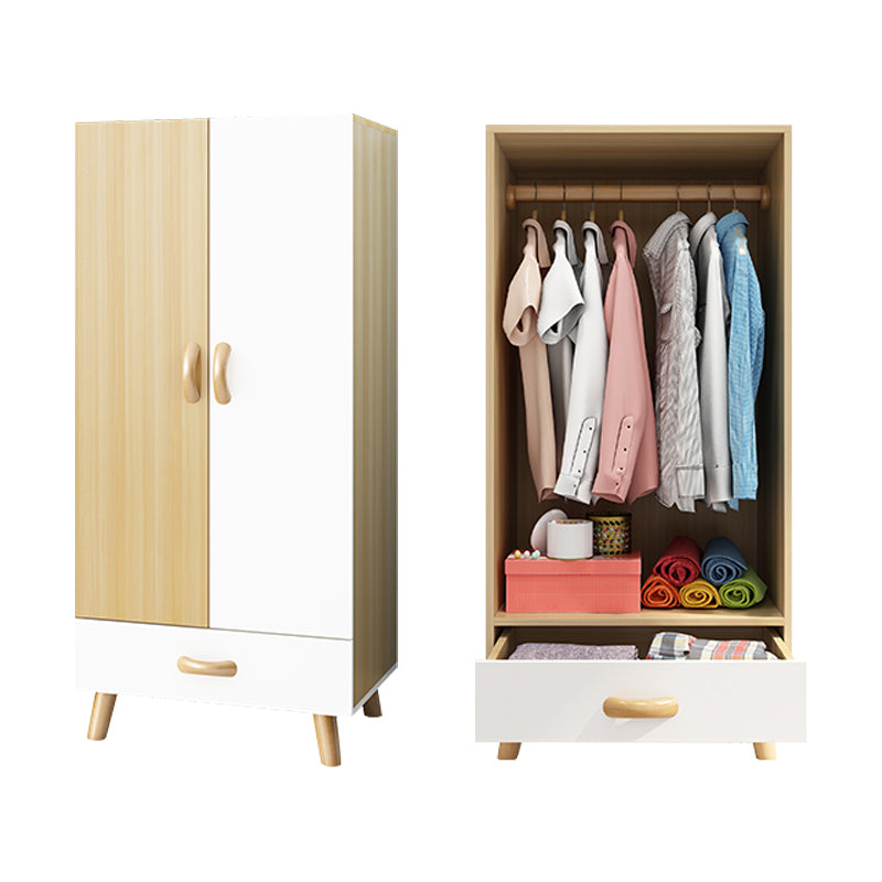 Engineered Wood Armoire for Home Modern Cabinet with Wooden Legs