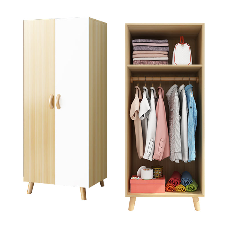 Engineered Wood Armoire for Home Modern Cabinet with Wooden Legs