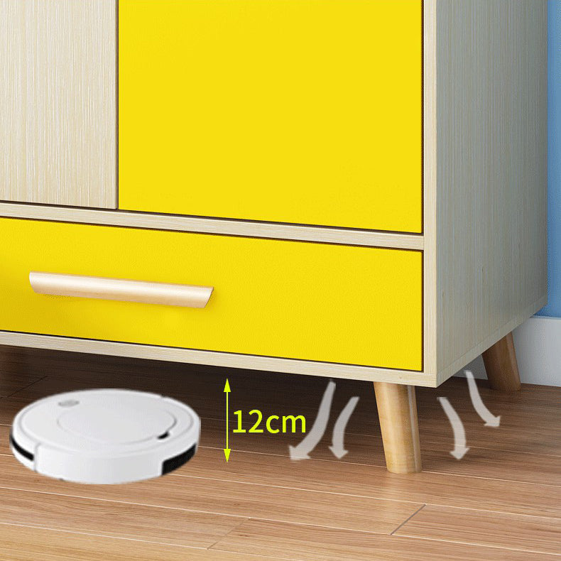 Engineered Wood Armoire for Home Modern Cabinet with Wooden Legs