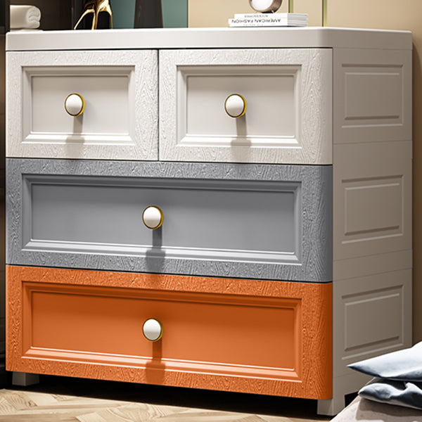 Plastic Storage Cabinet Contemporary Wardrobe Cabinet with Drawer for Home