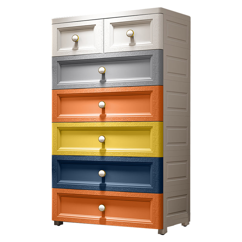 Plastic Storage Cabinet Contemporary Wardrobe Cabinet with Drawer for Home