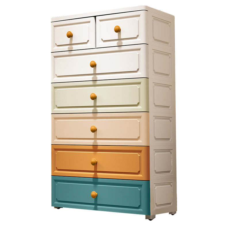 Plastic Storage Cabinet Contemporary Wardrobe Cabinet with Drawer for Home