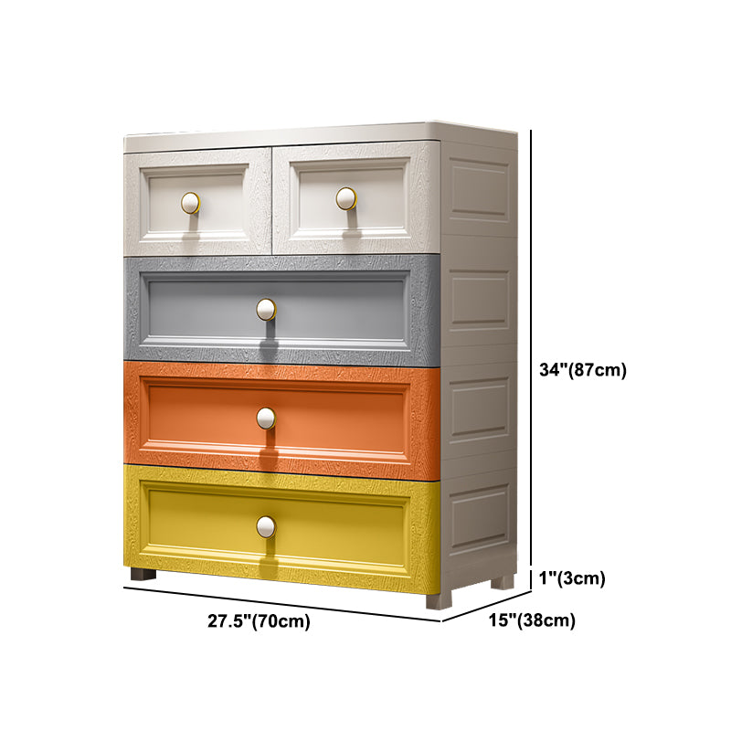 Plastic Storage Cabinet Contemporary Wardrobe Cabinet with Drawer for Home