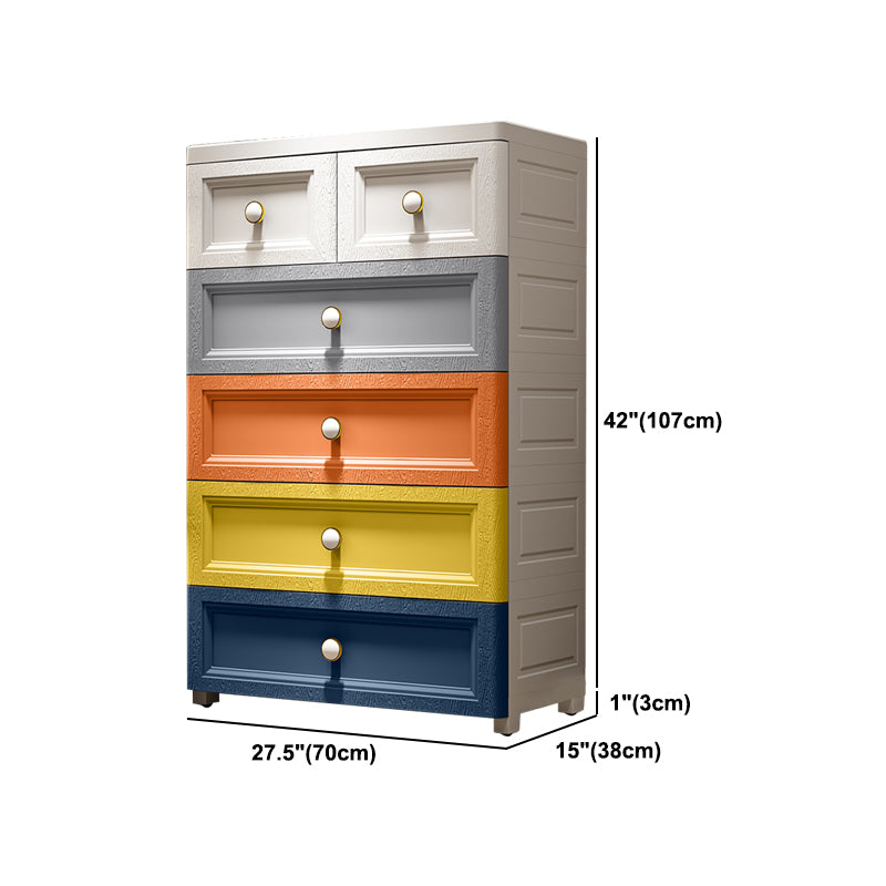 Plastic Storage Cabinet Contemporary Wardrobe Cabinet with Drawer for Home