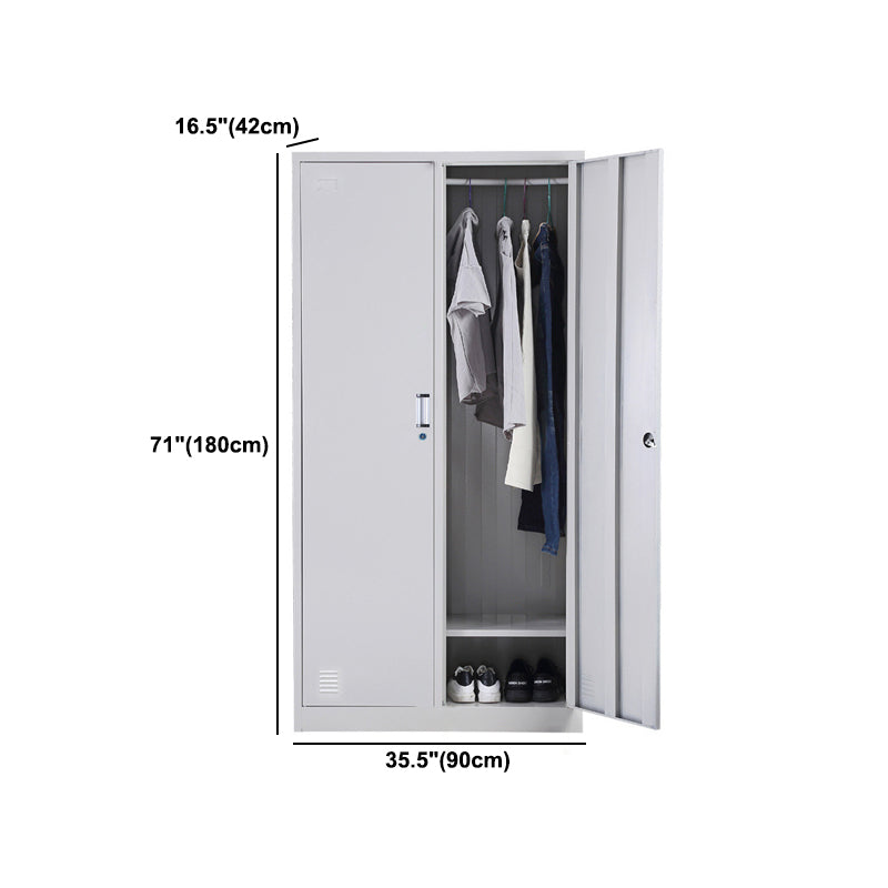 Metal Wardrobe Cabinet Contemporary Grey Wardrobe Armoire for Home
