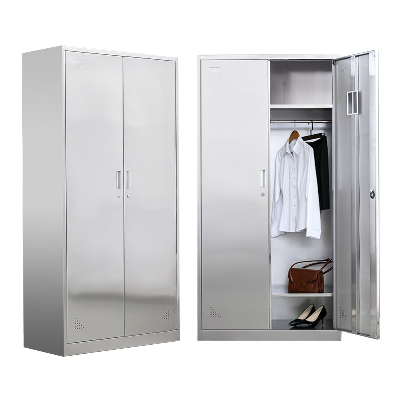 Metal Industrial Cabinet with Hinged Door Gray Steel Storage Cabinet for Bathroom